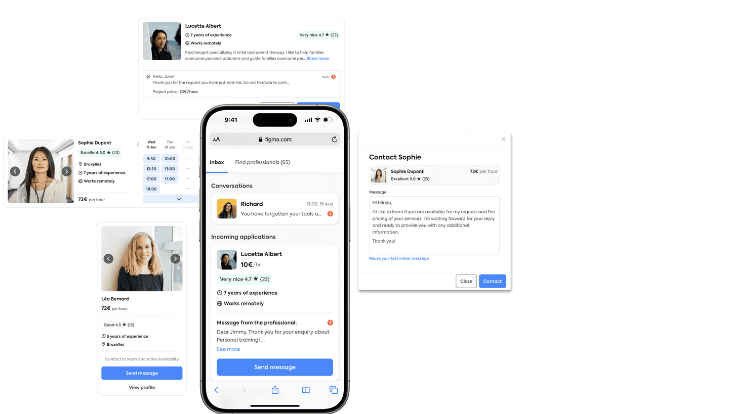 Project overview page placed on simplified version of a Customer Journey Map